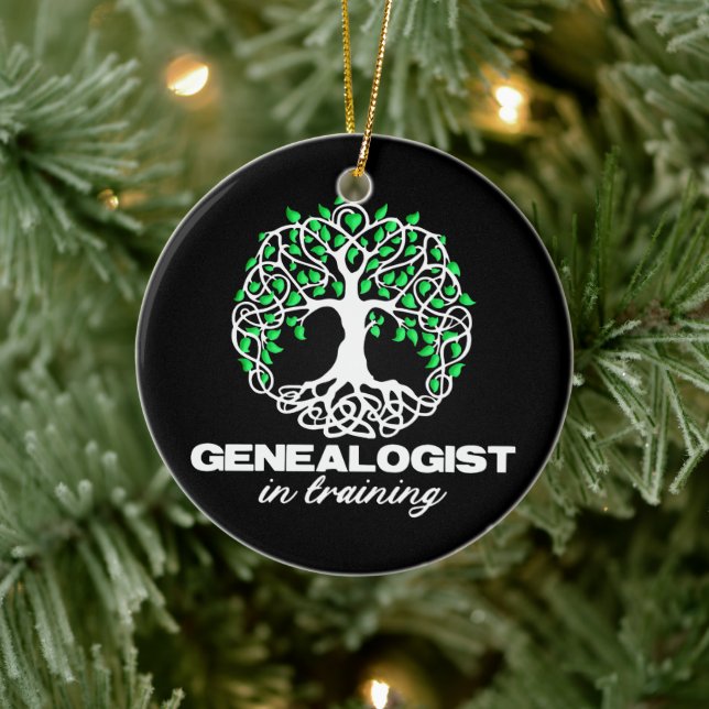 Genealogist in der Ausbildung Funny Genealogie Tre Keramik Ornament (Baum)