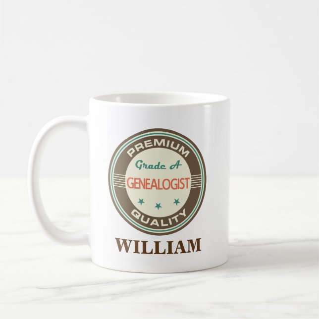 Genealogist-personalisiertes Büro-Tassen-Geschenk Kaffeetasse (Links)