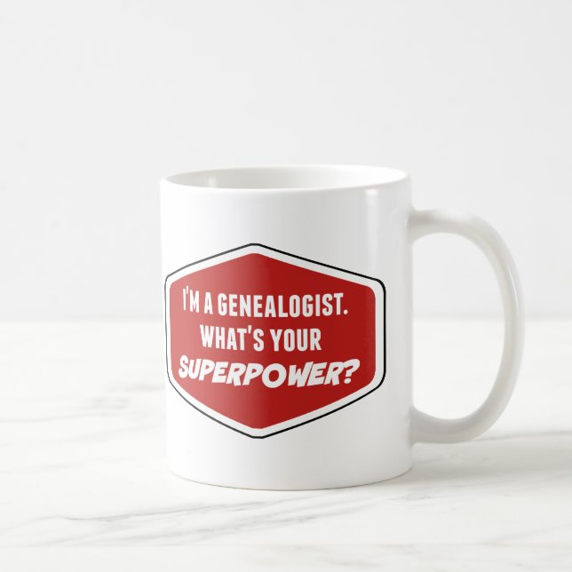 Genealogist Superpower Custom Coffee Tasse (Rechts)