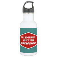 Genealogist Superpower Custom Water Flasche (18 oz