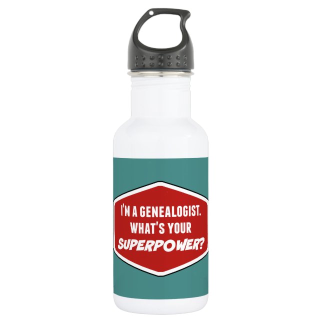 Genealogist Superpower Custom Water Flasche (18 oz Edelstahlflasche (Vorderseite)