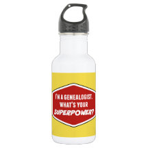 Genealogist Superpower Custom Water Flasche (18 oz
