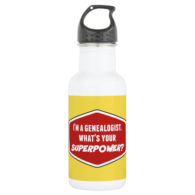 Genealogist Superpower Custom Water Flasche (18 oz Edelstahlflasche (Vorderseite)
