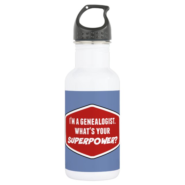 Genealogist Superpower Custom Water Flasche (18 oz Edelstahlflasche (Vorderseite)