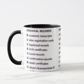 Genealogy Records Mug Tasse