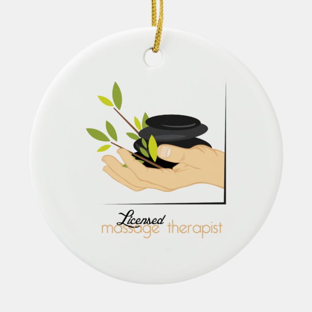 Genehmigter Massage-Therapeut Keramikornament (Vorne)