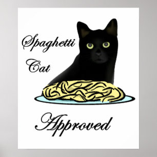 Genehmigung der Spaghetti-Katze Poster