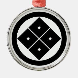 Geneigte Vier-Kreisaugen Silbernes Ornament