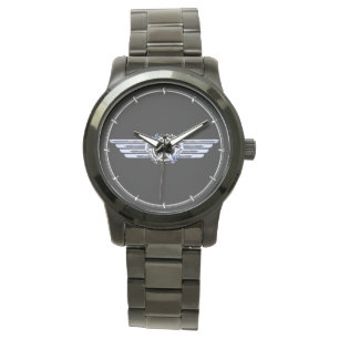 General Air Pilot Chrome like Star Wings Black Armbanduhr