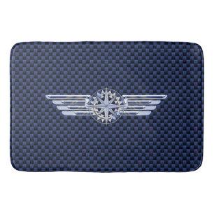 General Air Pilot Chrome like Wings Compass Badematte