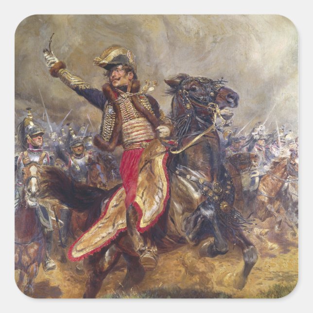 General Antoine-Charles-Louis Lasalle 1912 Quadratischer Aufkleber (Vorderseite)