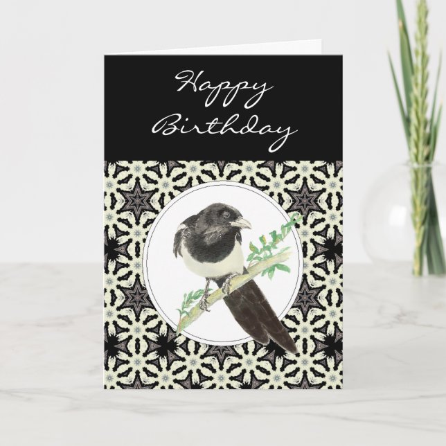 General Birthday Magpie Bird, Natur Karte (Vorderseite)