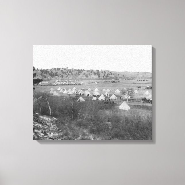 General Brooks Lager in der Nähe des Pine Ridge Leinwanddruck (Vorderseite)