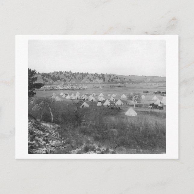General Brooks Lager in der Nähe des Pine Ridge Postkarte (Vorderseite)
