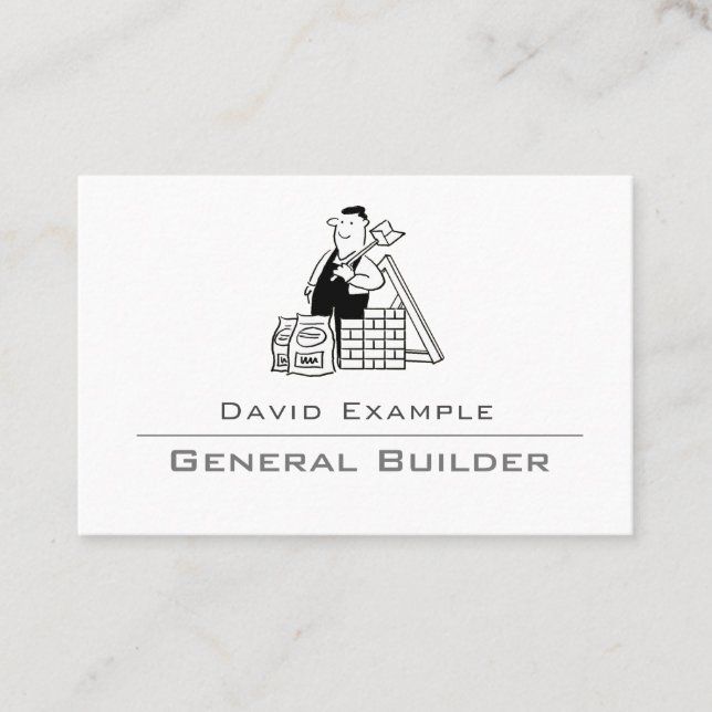 General Builder mit Illustration Business Card Visitenkarte (Vorderseite)