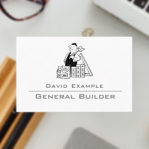 General Builder mit Illustration Business Card Visitenkarte
