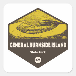 General Burnside Island Staat Park Kentucky Quadratischer Aufkleber