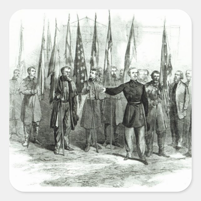 General Custer Quadratischer Aufkleber (Vorderseite)