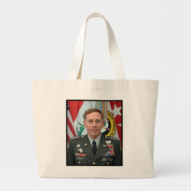 General David Petraeus Portrait Große Totentasche Jumbo Stoffbeutel (Vorne)