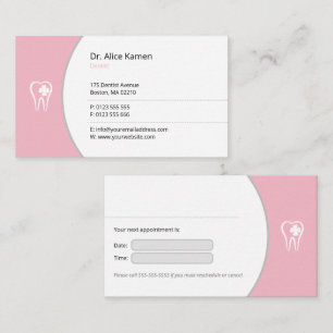 General Dentist   Pink Lucky Teeth Terminkarte