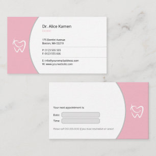 General Dentist   Pink Smile Zähne Terminkarte