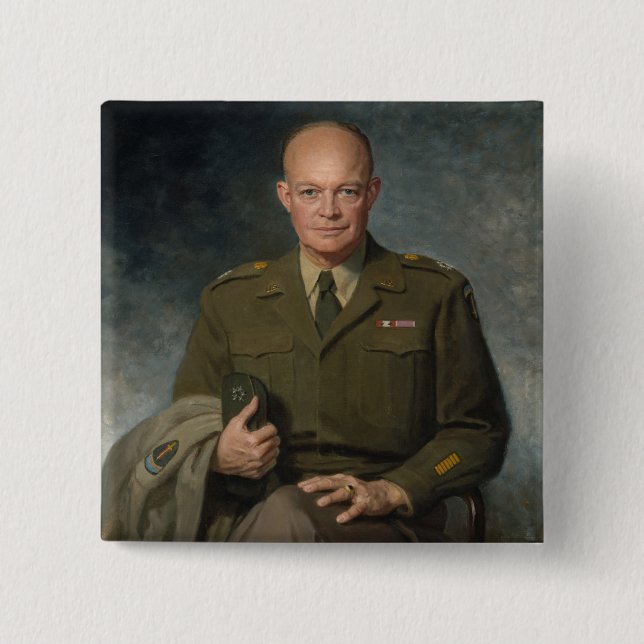 General Dwight Eisenhower 5-Sterne-Portrait Button (Vorderseite)