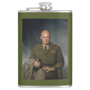 General Dwight Eisenhower 5-Sterne-Portrait Flachmann