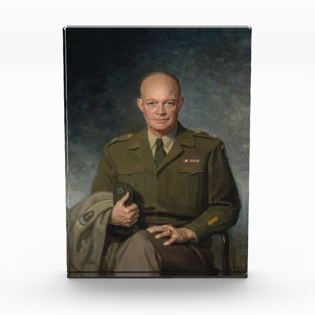 General Dwight Eisenhower 5-Sterne-Portrait Fotoblock (Vorderseite)