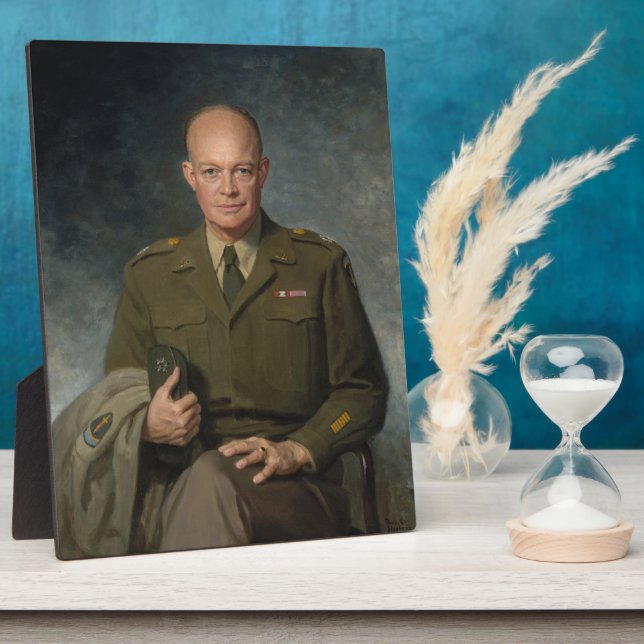 General Dwight Eisenhower 5-Sterne-Portrait Fotoplatte (Seite)