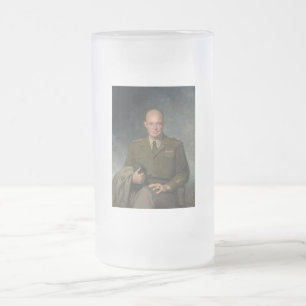 General Dwight Eisenhower 5-Sterne-Portrait Mattglas Bierglas