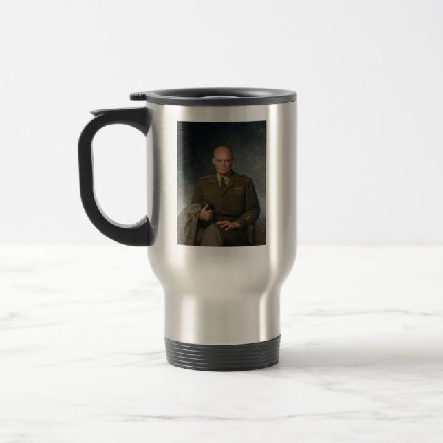 General Dwight Eisenhower 5-Sterne-Portrait Reisebecher (Links)