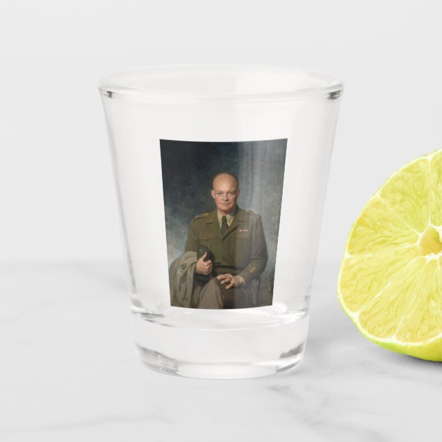General Dwight Eisenhower 5-Sterne-Portrait Schnapsglas (Vorderseite)