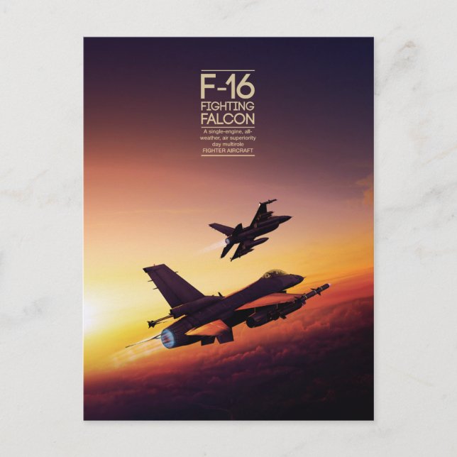 General Dynamics F-16 Fighting Falken Postkarte (Vorderseite)