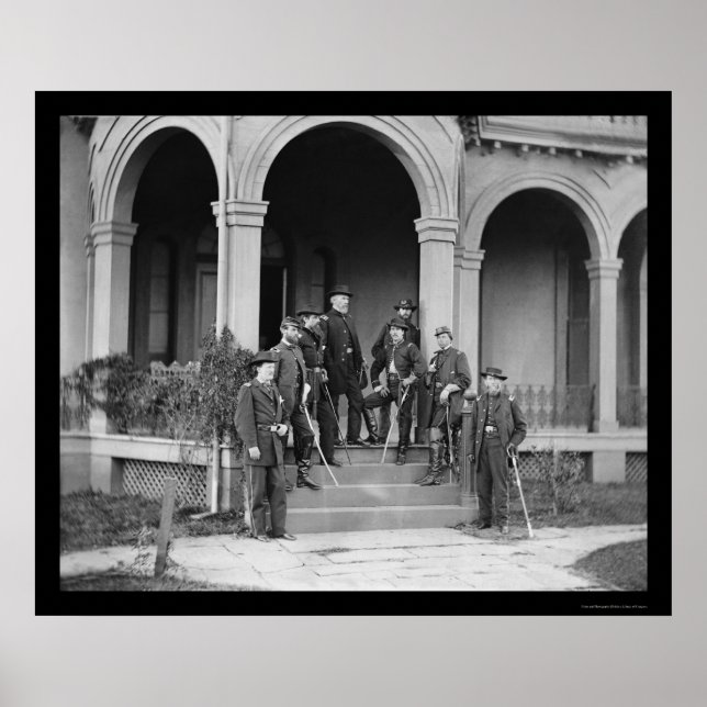 General Edwin Sumner & Staff in Warrenton, VA 1862 Poster (Vorne)