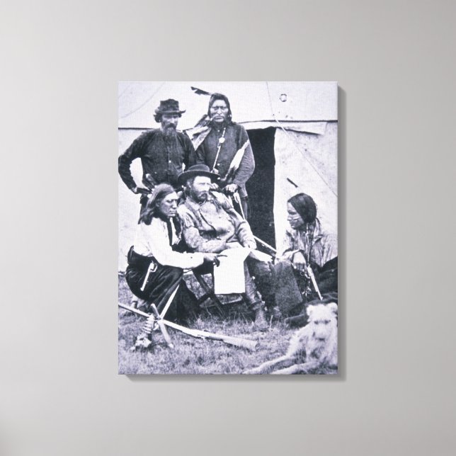 General George A. Custer (1839-76) mit seinem Indi Leinwanddruck (Vorderseite)