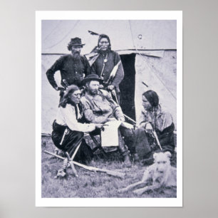 General George A. Custer (1839-76) mit seinem Indi Poster