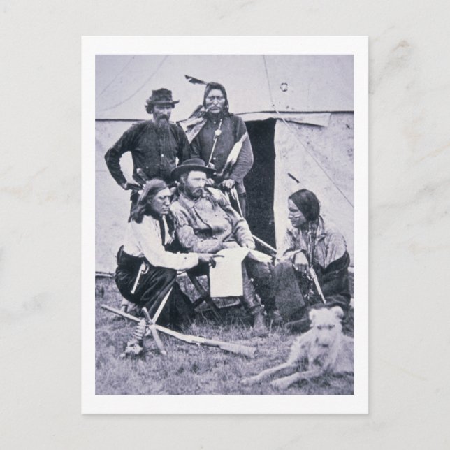 General George A. Custer (1839-76) mit seinem Indi Postkarte (Vorderseite)