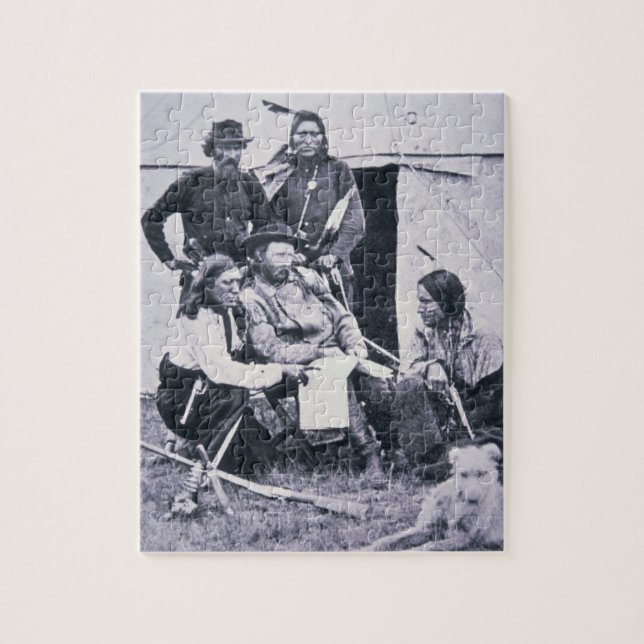 General George A. Custer (1839-76) mit seinem Puzzle (Vertikal)