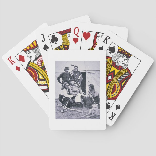 General George A. Custer (1839-76) mit seinem Spielkarten (Rückseite)