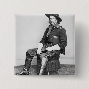 General George A. Custer (b/w Foto) Button