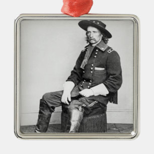 General George A. Custer (b/w Foto) Ornament Aus Metall
