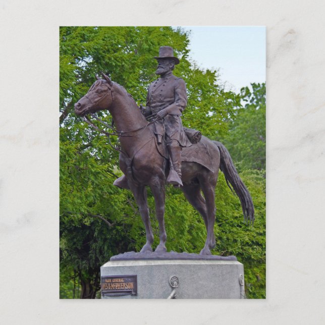 General James B. McPherson Statue Postkarte (Vorderseite)