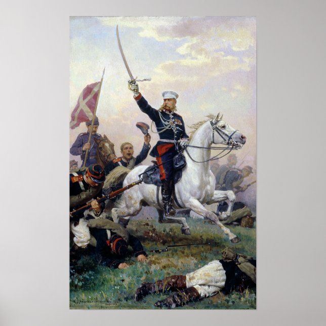 General M.D. Skobelev in der russisch-türkischen Poster (Vorne)