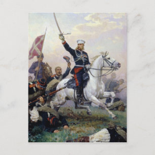 General M.D. Skobelev in der russisch-türkischen Postkarte