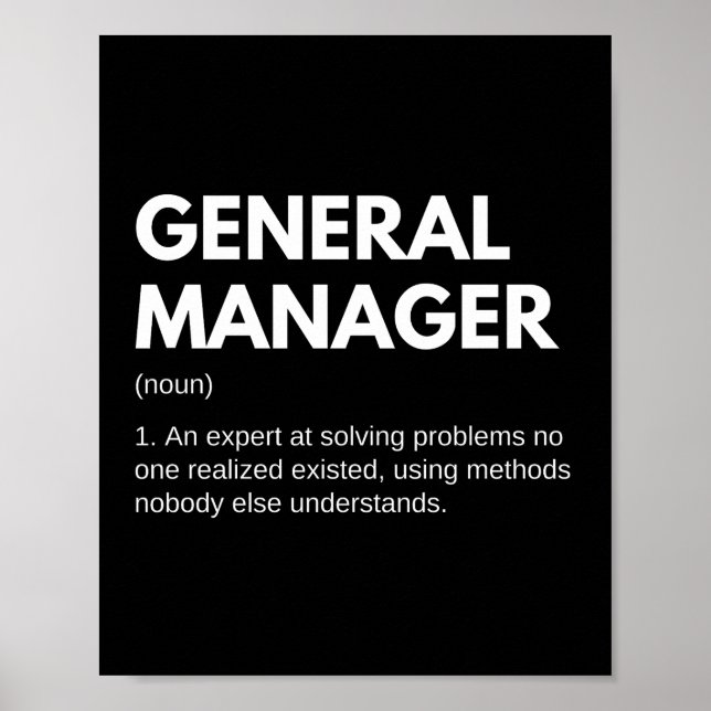 General Manager Funny Definition Poster (Vorne)