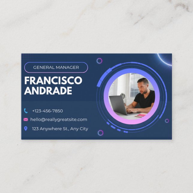 General manager | Professional Business Card Visitenkarte (Vorderseite)