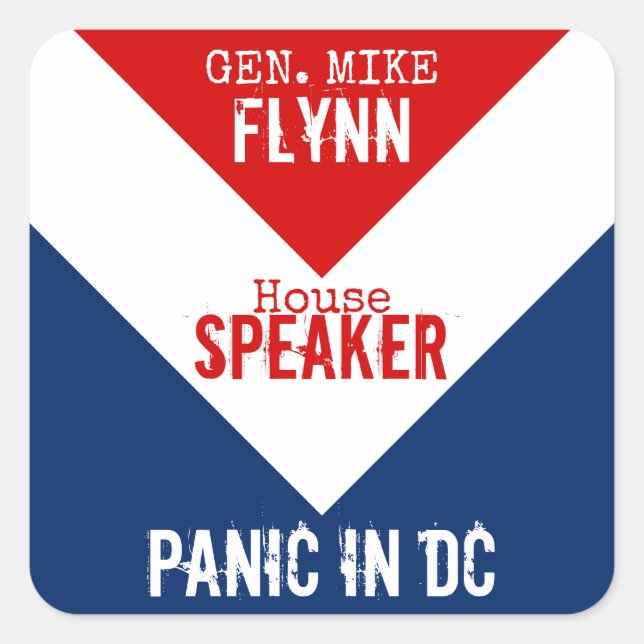 General Mike Flynn Lautsprecher der House Panik in Quadratischer Aufkleber (Vorderseite)