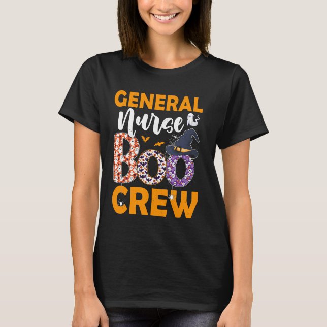 General Nurse Boo Crew Spooky Boo Ghost Halloween T-Shirt (Vorderseite)