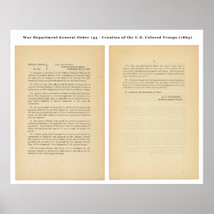 General Order 143 Kolored Troops des Kriegsministe Poster