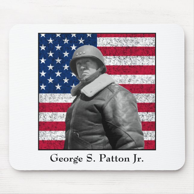 General Patton und die amerikanische Flagge Mousepad (Vorne)